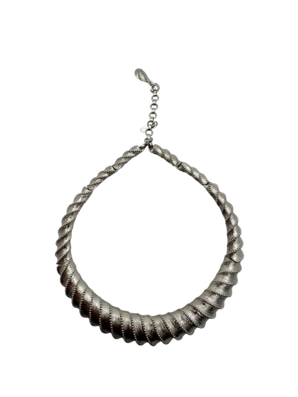 Monet Statement Runway Collar Choker Silver Tone Necklace Twisted Necklace Vtg - Picture 3 of 8